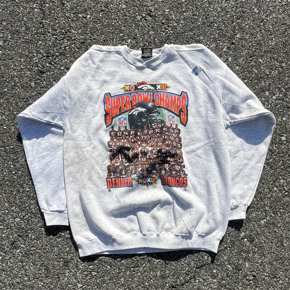 Vintage NEW! Denver Broncos Football Super Bowl XXXII Champions Sweatshirt Sz L